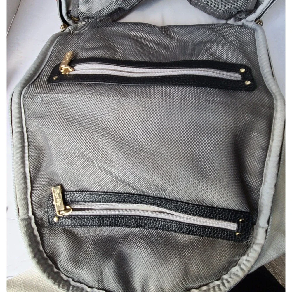 Itzy Ritzy Big Diaper Bag Backpack Coffee Cream Gray Herringbone